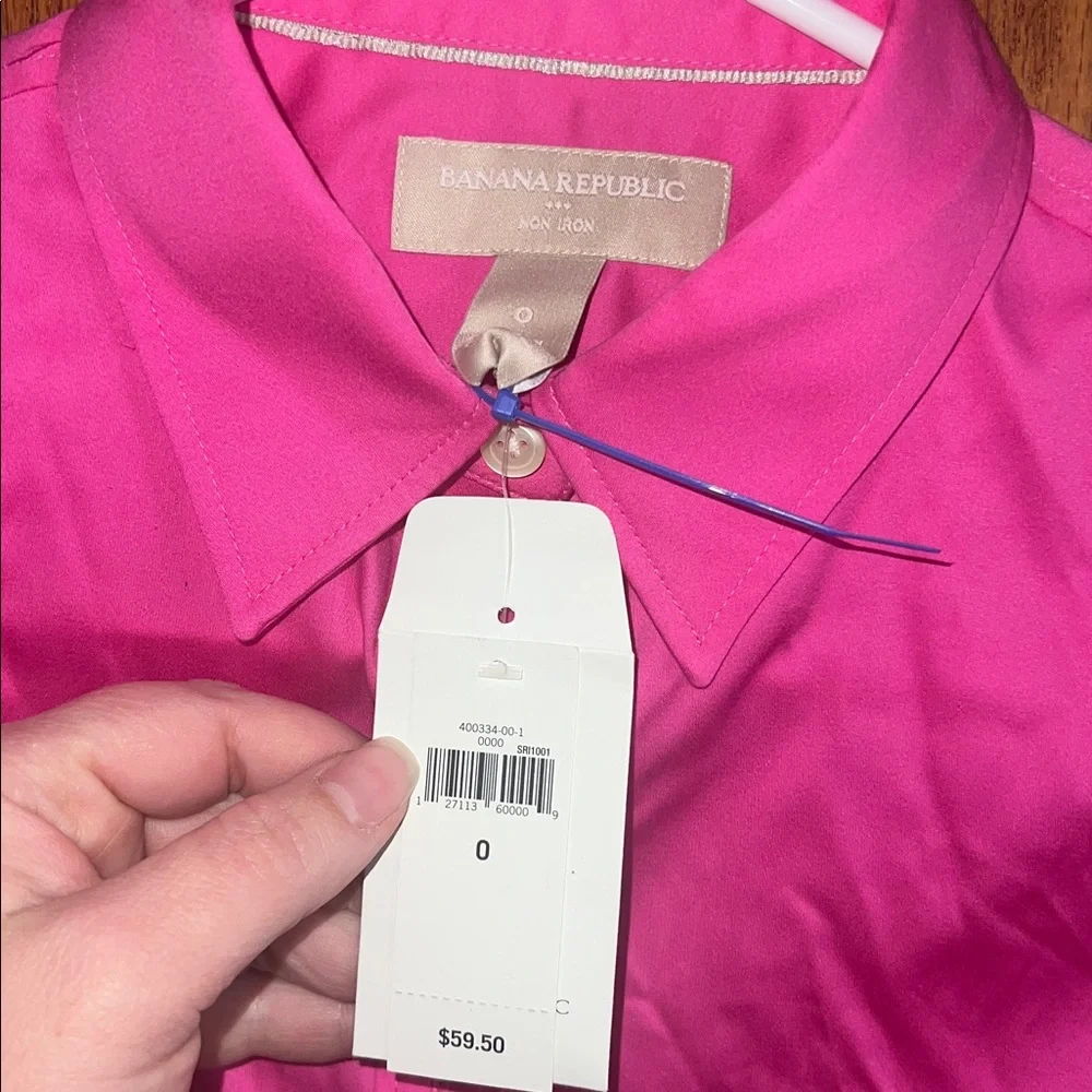 NWT Banana Republic Pink Button Down Shirt Size 0 - Picture 2 of 6